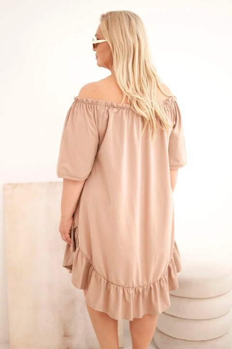 Sukienka damska Plus Size bawełniana z falbaną fango